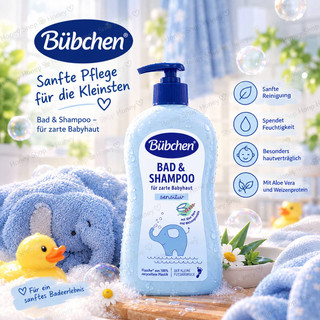 شامپو و شوینده بدن کودک بابچن مدل Sensitiv حجم 400 میلیلیتر | Bübchen Bad & Shampoo Sensitiv
